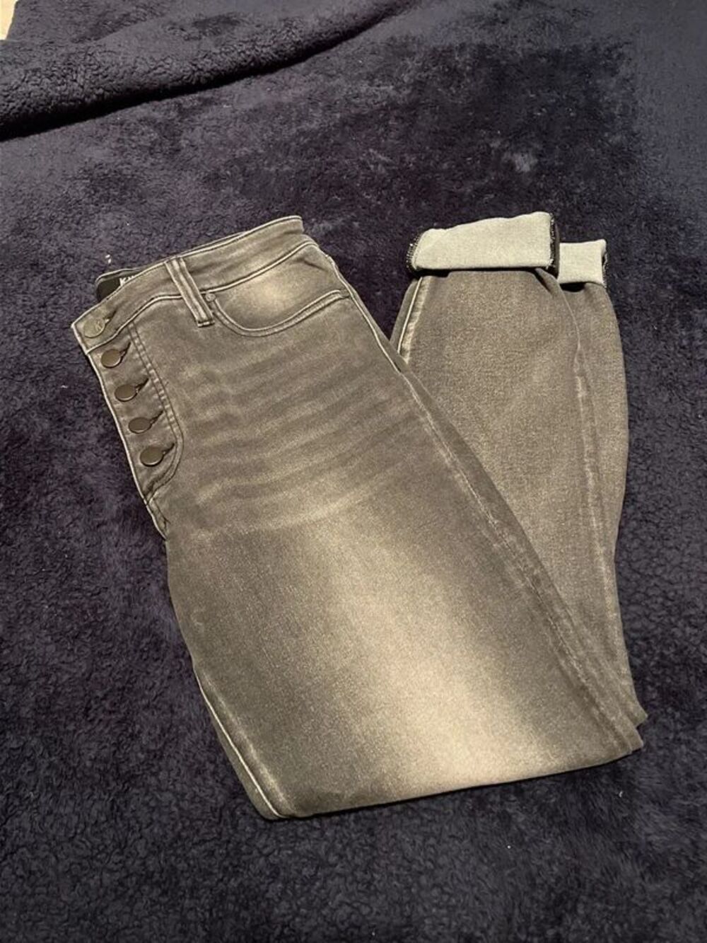 KUT From The Kloth Women’s Size 8 Gray/black Button Fly High Rise Skinny Jeans